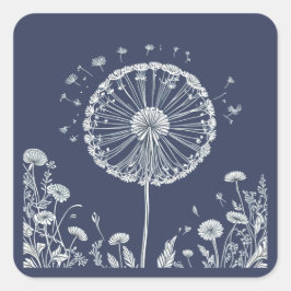 Pegatina Cuadrada Dandelion