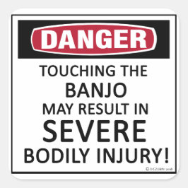 Pegatina Cuadrada Danger Banjo
