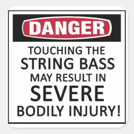 Pegatina Cuadrada Danger String Bass