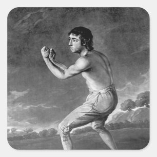 Pegatina Cuadrada Daniel Mendoza, grabado por Henry Kinsbury, 1789