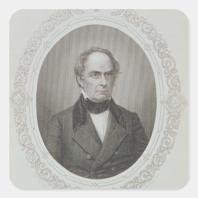 Pegatina Cuadrada Daniel Webster (Anverso)