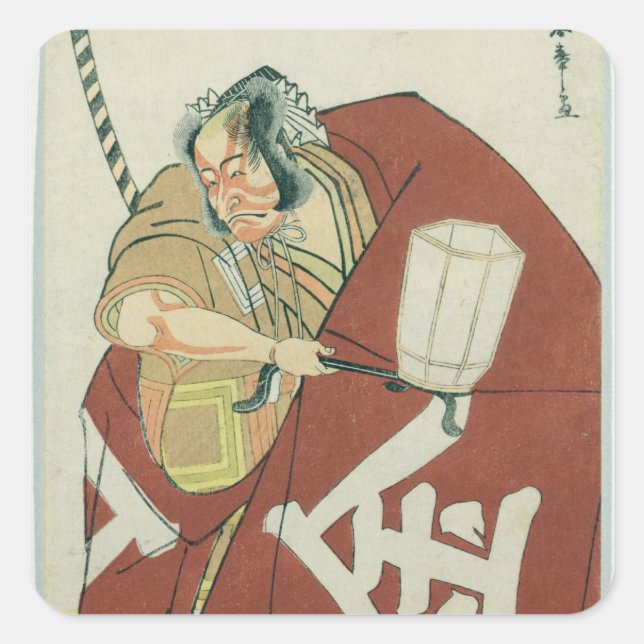 Pegatina Cuadrada Danjuro en el papel de Sakatano Kintoki (Anverso)