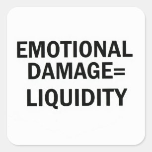 Pegatina Cuadrada Daño emocional a la liquidez Meme Sticker