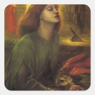 Pegatina Cuadrada Dante Gabriel Rossetti-Beata Beatrix