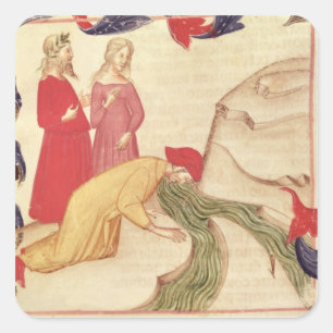 Pegatina Cuadrada Dante purificándose antes de entrar