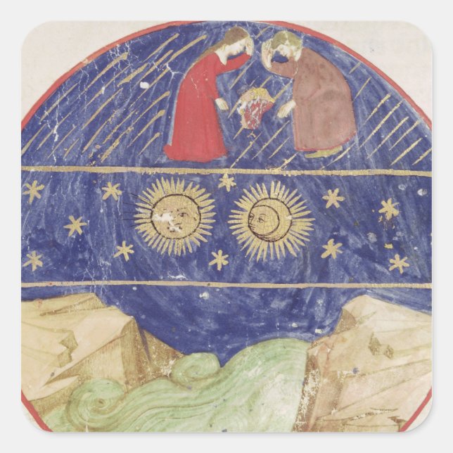 Pegatina Cuadrada Dante y Beatrice (Anverso)