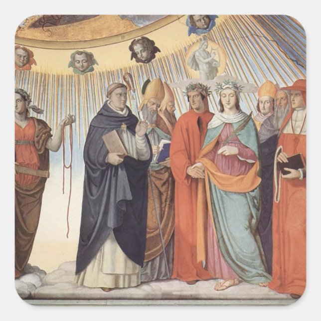 Pegatina Cuadrada Dante y los santos del sol - Paradiso (Anverso)