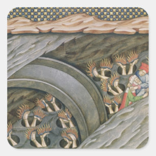 Pegatina Cuadrada Dante's Inferno con un comentario
