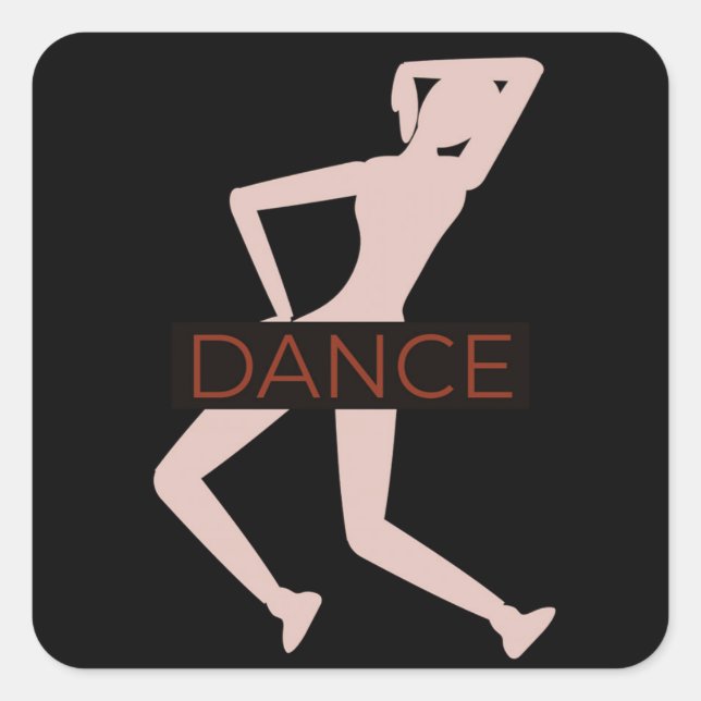 Pegatina Cuadrada Danza (Anverso)