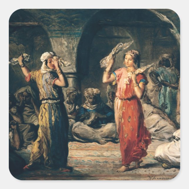 Pegatina Cuadrada Danza de los pañuelos, 1849 (Anverso)