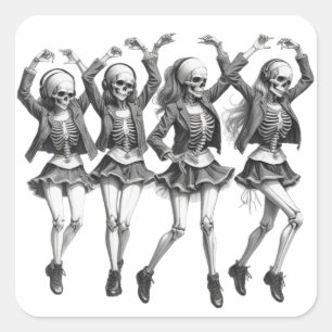 Pegatina Cuadrada Danza de Mujeres Muertas