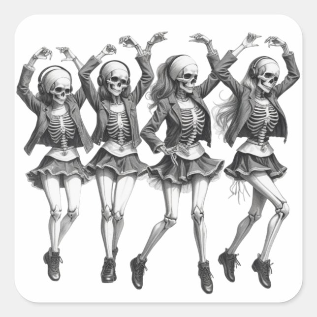 Pegatina Cuadrada Danza de Mujeres Muertas (Anverso)