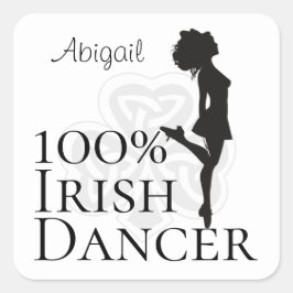 Pegatina Cuadrada Danza de zapatos duros de bailarina 100% irlandesa