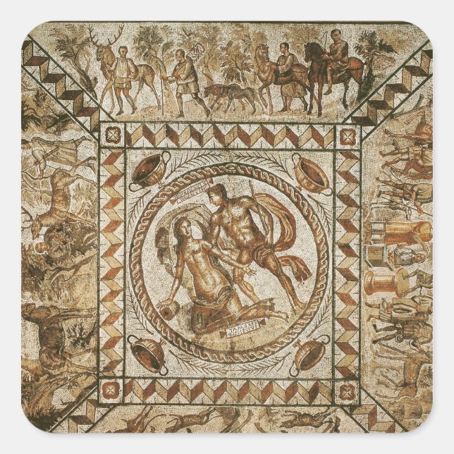 Pegatina Cuadrada Daphne perseguida por Apolo (Anverso)