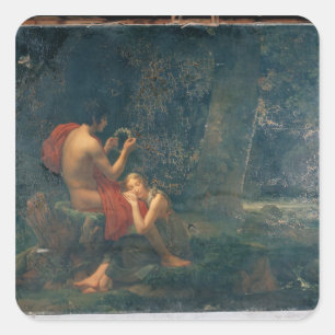 Pegatina Cuadrada Daphnis y Chloe, 1824-25