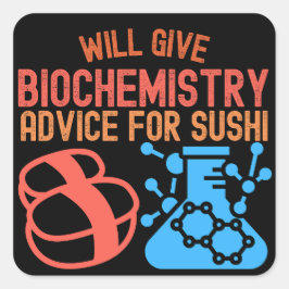 Pegatina Cuadrada Dará Bioquímica para Sushi