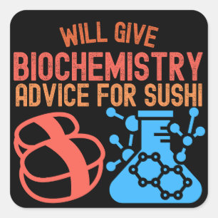 Pegatina Cuadrada Dará Bioquímica para Sushi