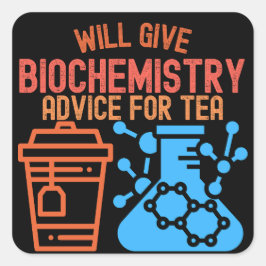 Pegatina Cuadrada Dará consejos bioquímicos para el té