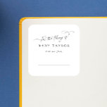 Pegatina Cuadrada DARCY Classic Black White Baby Shower Bookplate<br><div class="desc">Estos clásicos pegatinas en blanco y negro de la placa de la ducha son perfectos para un simple libro de bebés para regalo. El moderno diseño minimalista presenta una caligrafía romántica blanca y negra intemporal con un estilo bohemio de cuento de hadas. Personalice sus etiquetas ex libris con el nombre...</div>