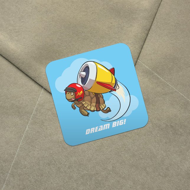 Pegatina Cuadrada Daredevil Flying Tortoise con un Personalizado Jet (Subido por el creador)