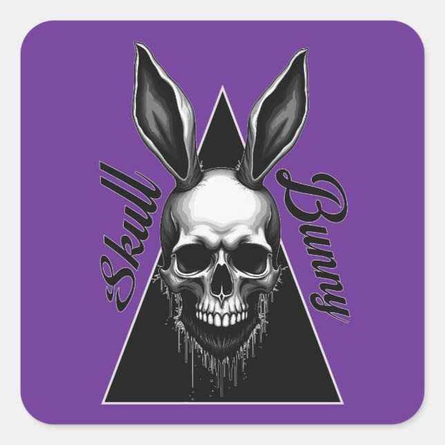 Pegatina Cuadrada Dark Bunny – Gothic Easter Art - Autocolante (Anverso)