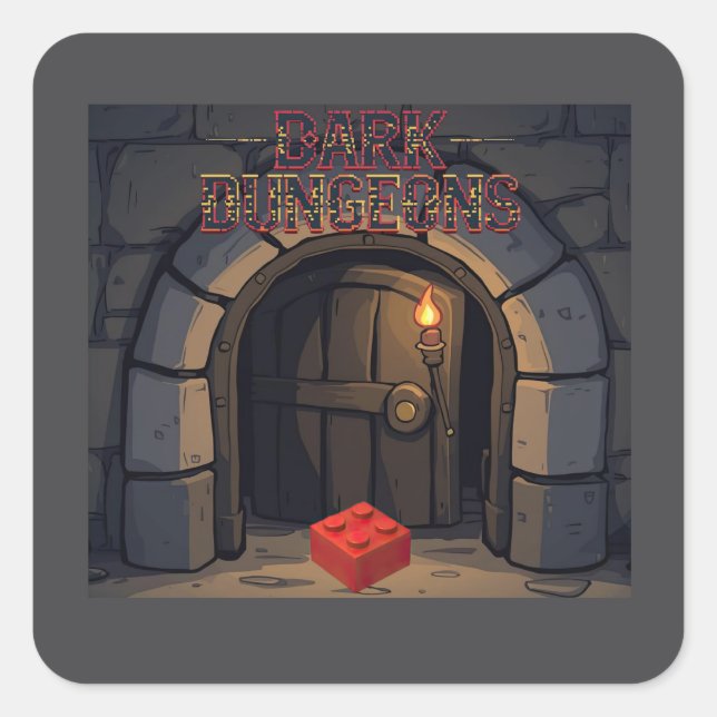 Pegatina Cuadrada Dark Dungeons sticker  (Anverso)