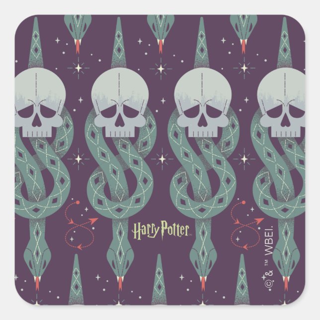 Pegatina Cuadrada Dark Mark Geometric Icon Pattern (Anverso)