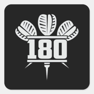 Pegatina Cuadrada Darts 180 Dart Dartboard Bullseye Arrow Gracioso G