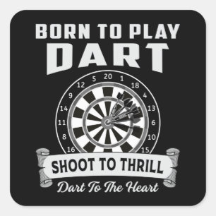 Pegatina Cuadrada Darts Dart Dartboard Bullseye 180 Arrow Funny Gift