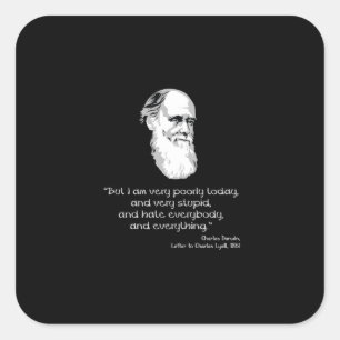 Pegatina Cuadrada Darwin: Hoy estoy muy mal