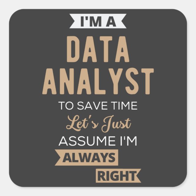 Pegatina Cuadrada Data Analyst (Anverso)