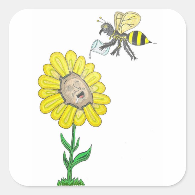 Pegatina Cuadrada Dave Nation Honey Dripper (Anverso)