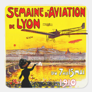 Pegatina Cuadrada d'Aviation de Lyon de Semaine