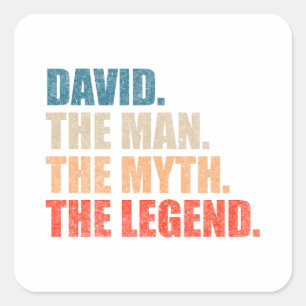 Pegatina Cuadrada David El Hombre El Mito La Leyenda