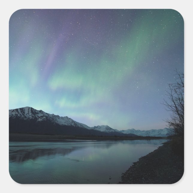 Pegatina Cuadrada Dawn Aurora (Anverso)