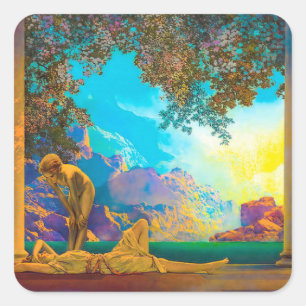 Pegatina Cuadrada Daybreak Maxfield Parrish