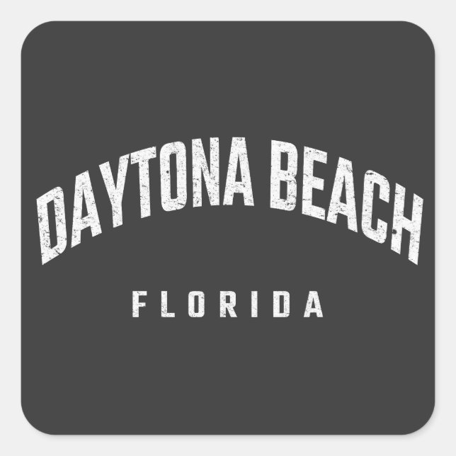 Pegatina Cuadrada Daytona Beach Florida FL (Anverso)