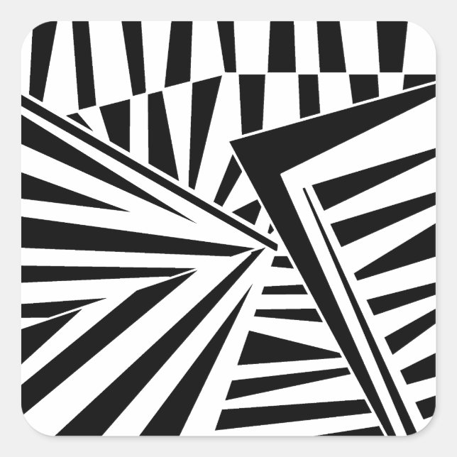 Pegatina Cuadrada dazzle camouflage(black) (Anverso)