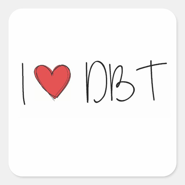 PEGATINA CUADRADA DBT - ME ENCANTA LA DBT (Anverso)