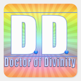 Pegatina Cuadrada DD Médica de Divinity Acronym LOGO