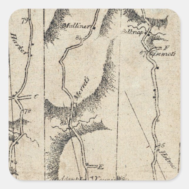 Pegatina Cuadrada De Albany a Newborough 33 (Anverso)