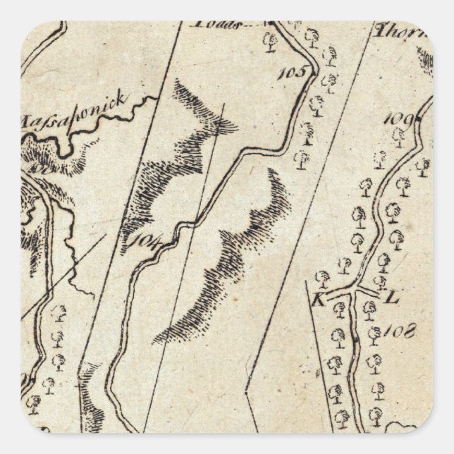 Pegatina Cuadrada De Annapolis a Bowlinggreen Ordy 70 (Anverso)