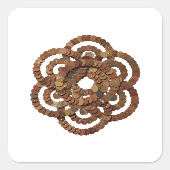 Pegatina cuadrada de círculos de moneda de COBRE d (Anverso)