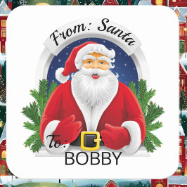 Pegatina Cuadrada De envoltorio de regalo personalizado para niños d