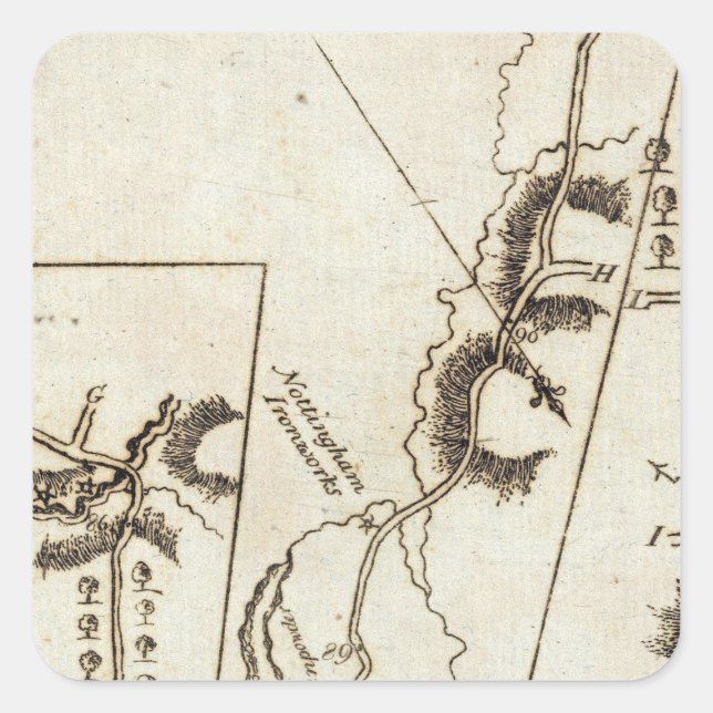 Pegatina Cuadrada De Filadelfia a Annapolis Md 58 (Anverso)