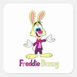 Pegatina cuadrada de Freddie Bunny
