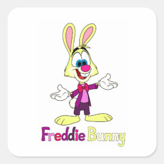 Pegatina cuadrada de Freddie Bunny