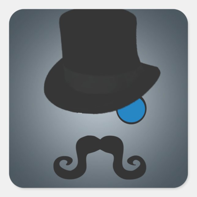 Pegatina Cuadrada De hecho, Caballero (Anverso)