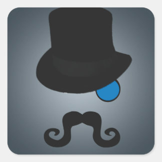 Pegatina Cuadrada De hecho, Caballero