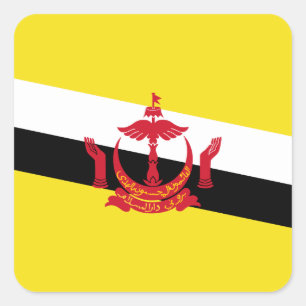 Pegatina cuadrada de la bandera patriótica de Brun